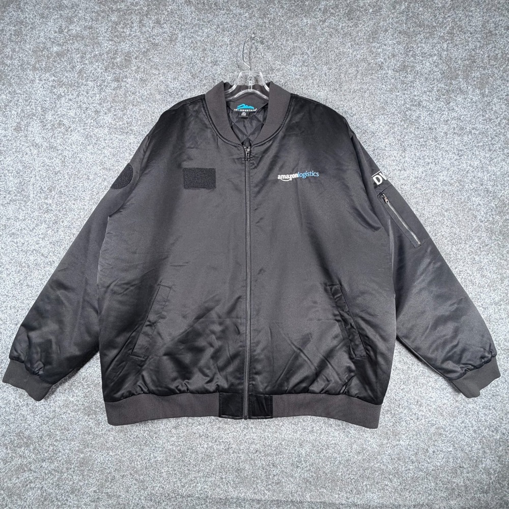 Tri‎ Mountain Bomber Jacket Mens 3XL Black Amazonlogistics Quilt Lined Full Zip